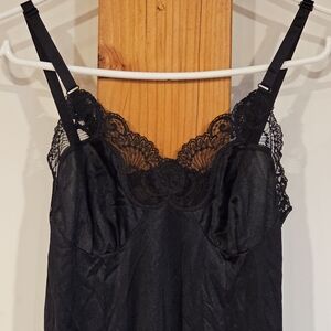 Elegant Black Lace Trim Slip